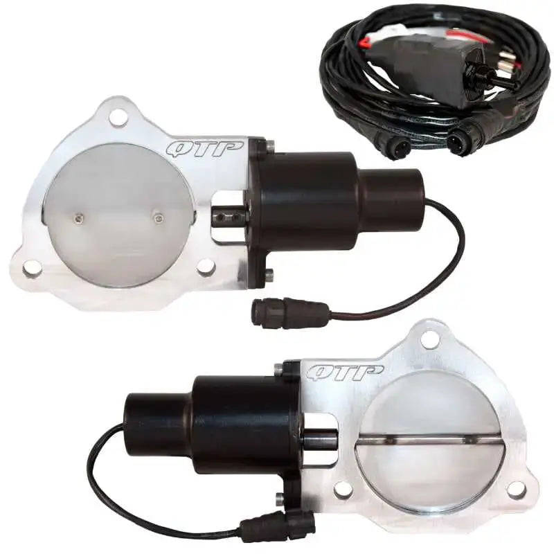 QTP 3.5in Bolt-On QTEC Dual Electric Cutout Valves - Pair 