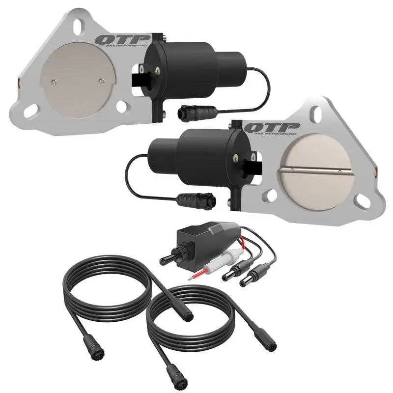 QTP 3in Bolt-On QTEC Dual Electric Cutout Valves - Pair 
