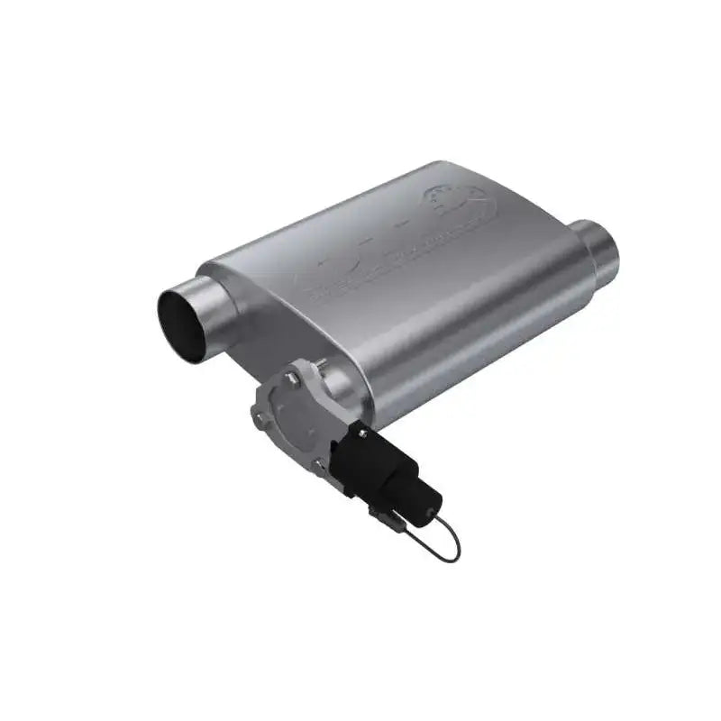 QTP 3in Weld-On 304SS Screamer Muffler w/Bolt-On QTEC Electric Cutout 