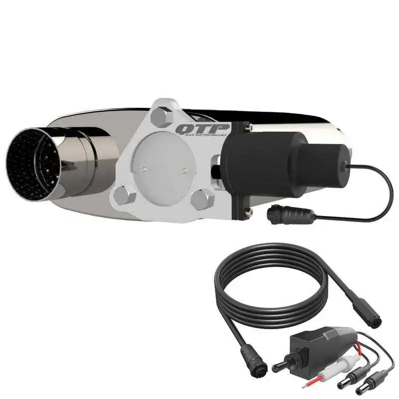 QTP 3in Weld-On 304SS Screamer Muffler w/Bolt-On QTEC Electric Cutout 