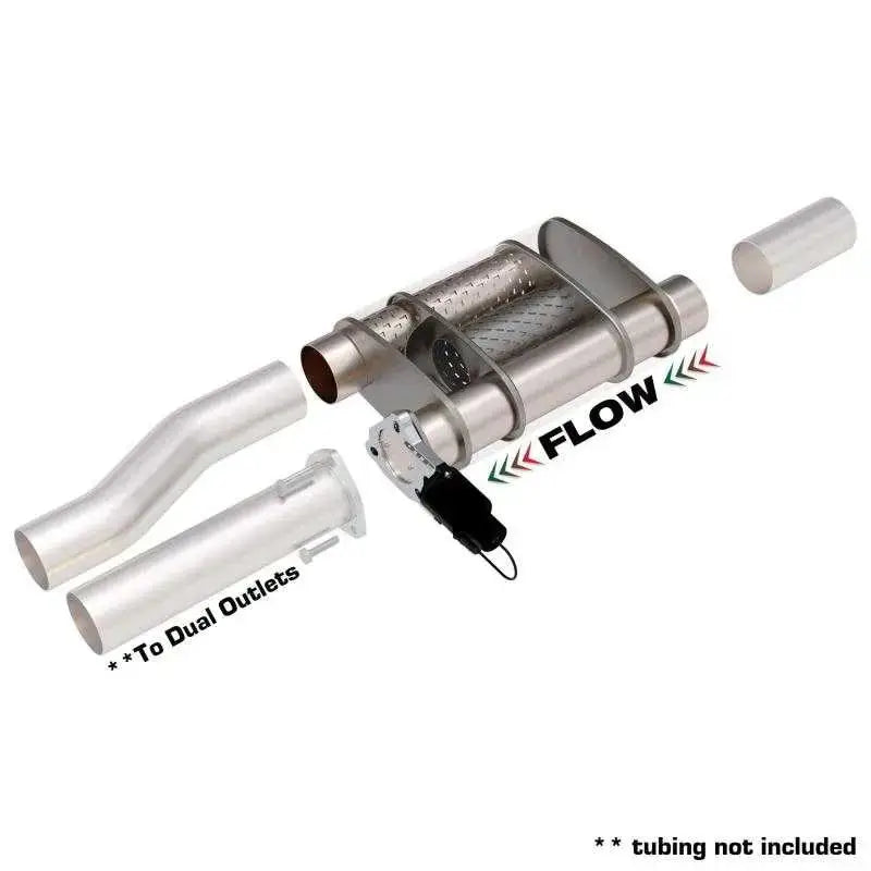 QTP 3in Weld-On 304SS Screamer Muffler w/Bolt-On QTEC Electric Cutout 