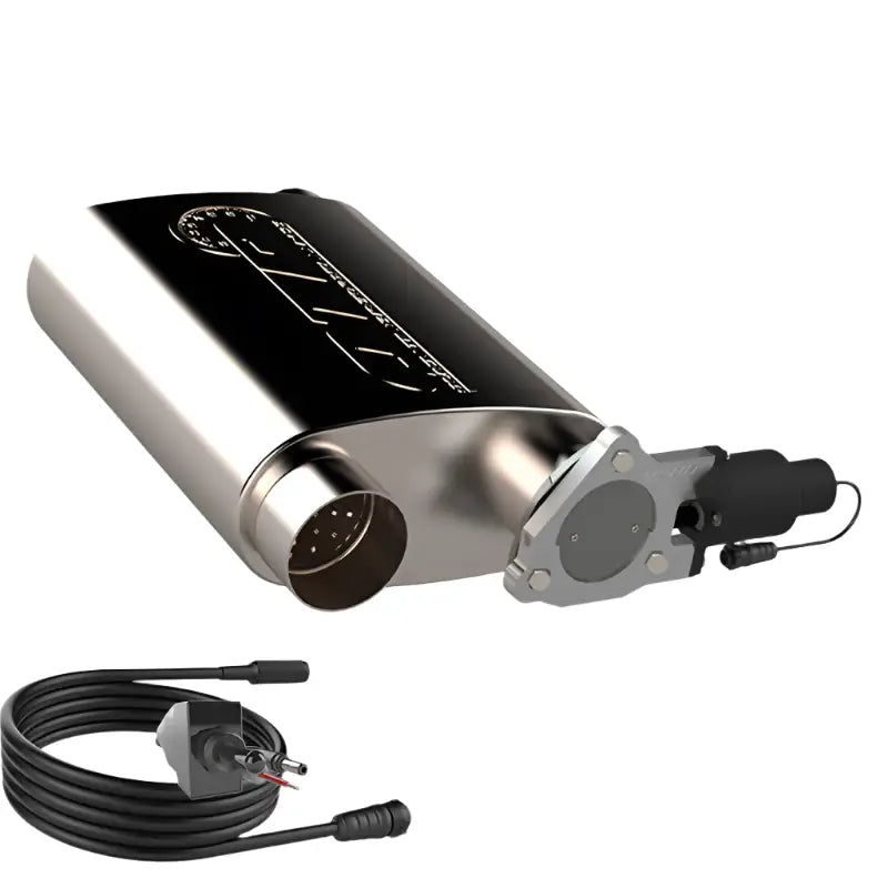 QTP 3in Weld-On 304SS Reverse Screamer Muffler w/Bolt-On QTEC Electric Cutout