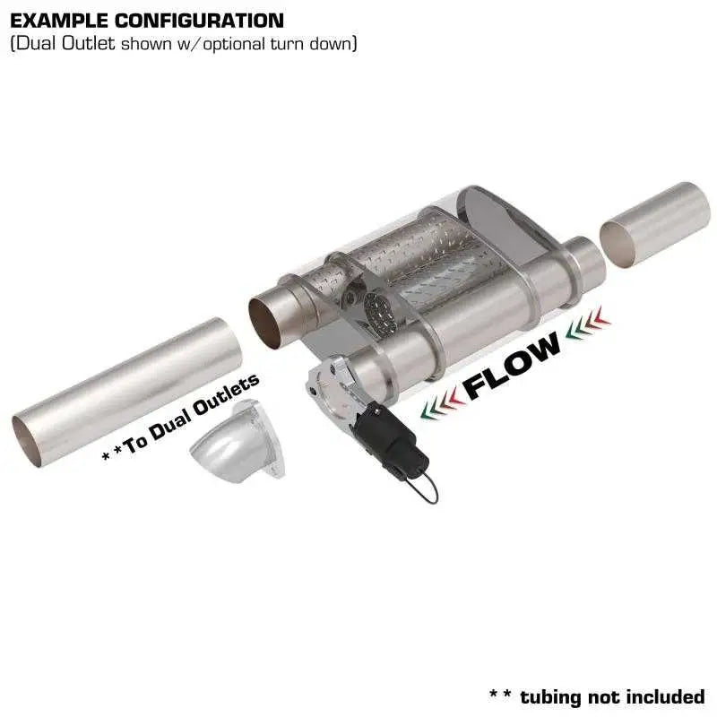 QTP 3in Weld-On 304SS Screamer Muffler Short Case w/Bolt-On QTEC Electric Cutout 