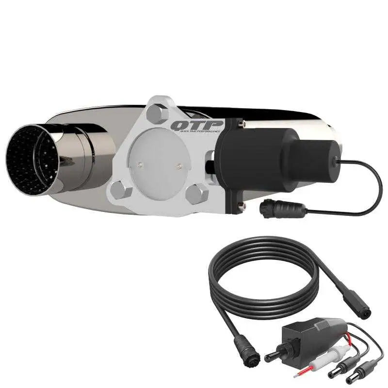 QTP 3in Weld-On 304SS Screamer Muffler w/Bolt-On QTEC Electric Cutout 