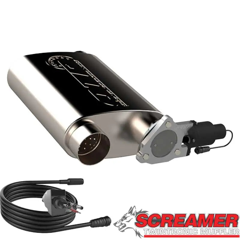 QTP 3in Weld-On 304SS Screamer Muffler w/Bolt-On QTEC Electric Cutout 