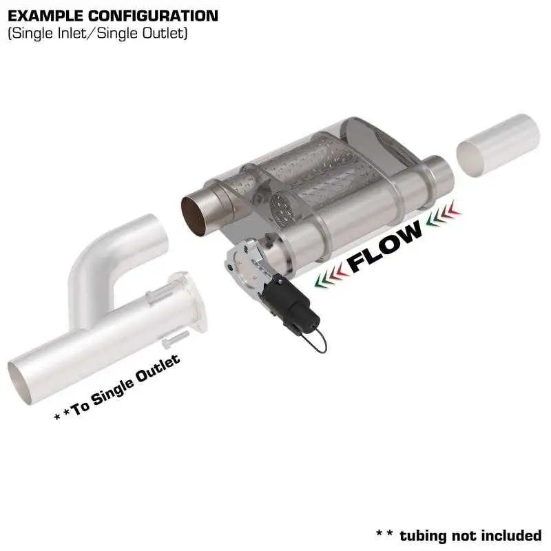 QTP 3in Weld-On Reverse 304SS Screamer Muffler Short Case w/Bolt-On QTEC Electric Cutout 