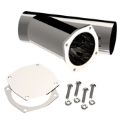 Shiny metal exhaust cutout for QTP 5in Weld-On QTEC Exhaust Cutout Y-Pipe