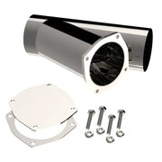 Shiny metal exhaust cutout for QTP 5in Weld-On QTEC Exhaust Cutout Y-Pipe
