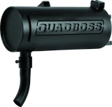 Black QuadBoss slip-on muffler for Polaris Sportsman 400 off-road bike