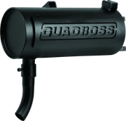 Black QuadBoss slip-on muffler for Polaris Sportsman 400 off-road bike