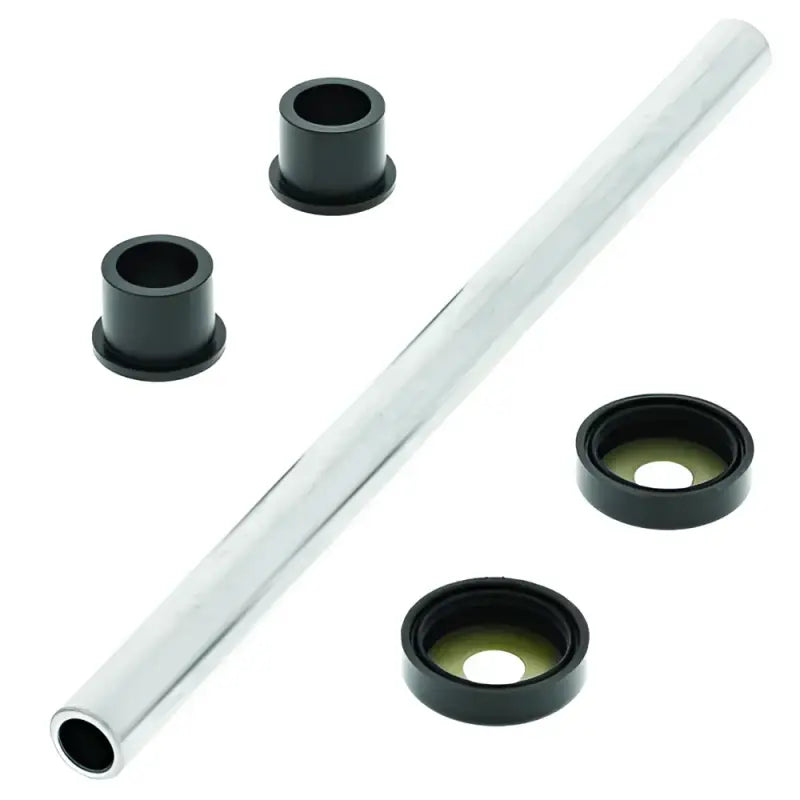 Silver metal rod with black bushings and seals for Yamaha YFM660R Raptor front A-arm kit