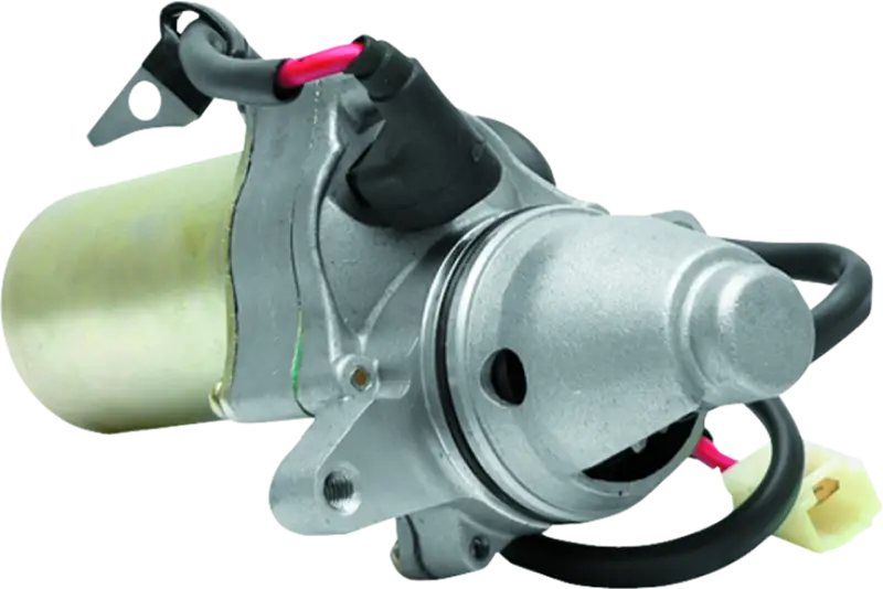 Kawasaki KFX80 motor starter with silver tan finish and red black wiring for KFX80