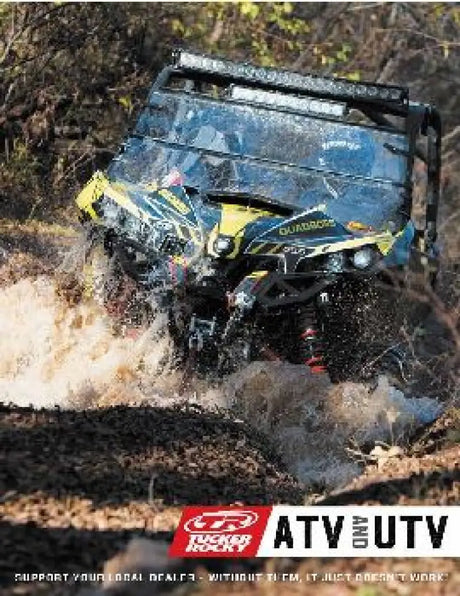 All-terrain vehicle splashing mud with QuadBoss 03-07 Can-Am Rally carburetor kit
