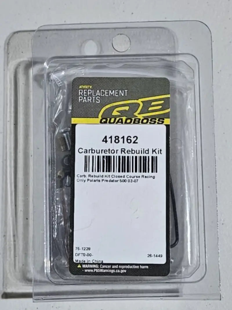 QuadBoss carburetor kit for Polaris Predator 03-07 includes rebuild parts