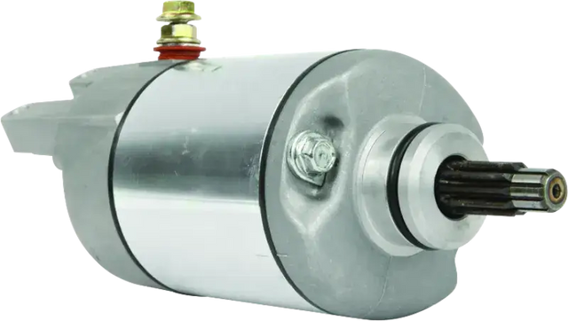 Silver electric motor with splined shaft for Honda TRX500FA motor starter replacement