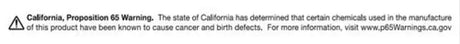 California Proposition 65 warning on QuadBoss Kawasaki KVF650 Brute Force 4x4 kit