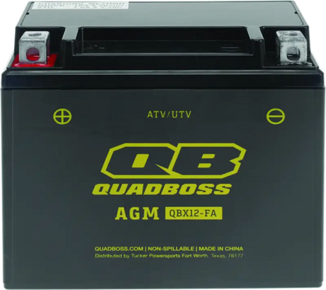 Black ATV UTV AGM battery for Arctic Cat QuadBoss 06-08 DVX maintenance-free model
