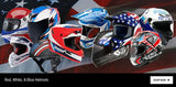 Patriotic motorcycle helmets for Yamaha YFM700R Raptor water pump rebuild kit fans