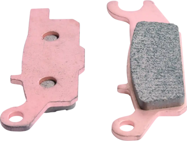 Pink brake pads with gray friction material for Yamaha YFM250R Raptor carb kit