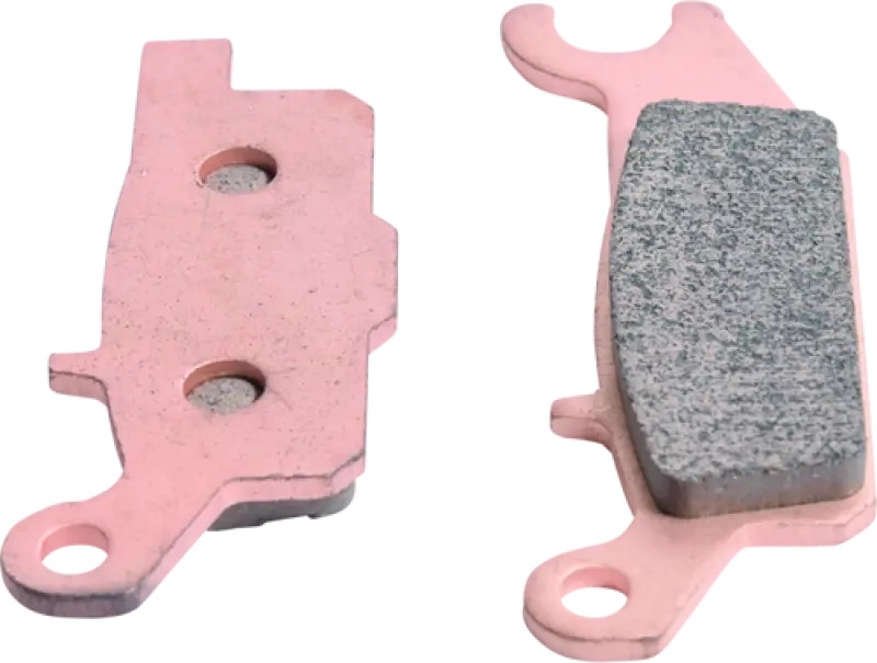 Pink brake pad with gray friction material for Yamaha YFM250R Raptor front right braking system