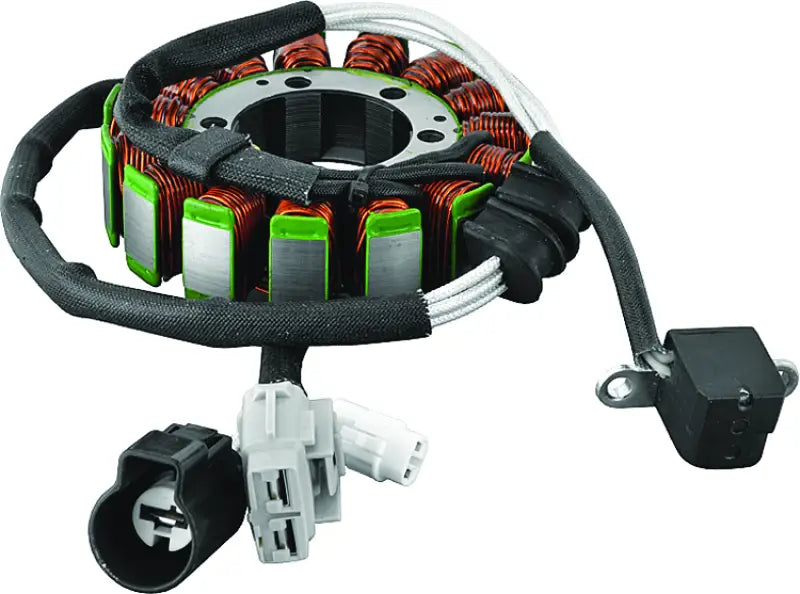 Green silver stator with black wiring in QuadBoss YXR700 Rhino 4x4 FI fuel pump kit