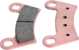 Two pink sintered brake pads for Kawasaki KFX450R front left brake system