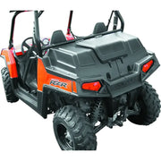 Orange and black Polaris RZR with cargo bed cover for QuadBoss RZR 800 cargo bed