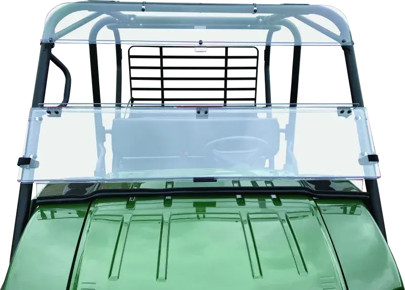 Green utility vehicle with clear windshield and roof for Kawasaki KAF620M Mule 4010 4x4