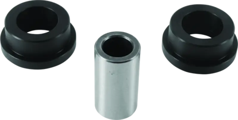 Black and silver bushings in the QuadBoss 10-14 Polaris RZR shock bearing assembly