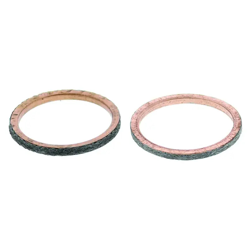 Two copper exhaust gaskets from the QuadBoss Can-Am Commander exhaust gasket kit