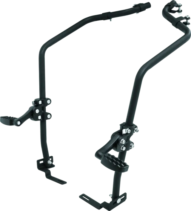 Black motorcycle highway bar foot pegs for Yamaha YFM700 Grizzly off-road ride