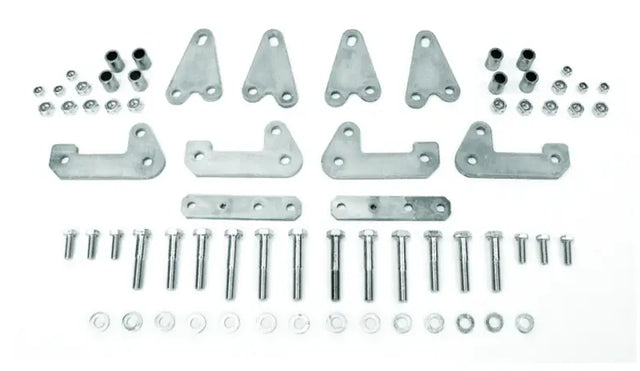 Assorted metal hardware components for Polaris Ranger diesel lift kit install