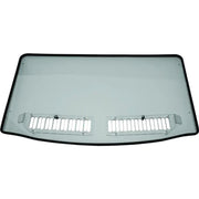 Rectangular Polaris Ranger vented windshield with vent panels to reduce wind resistance