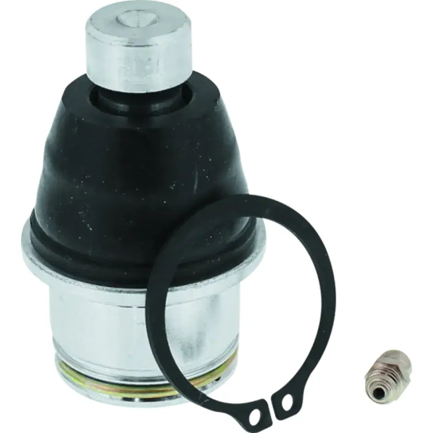 Shiny metal and black rubber Polaris Brutus lower ball joint from QuadBoss ball joint kit