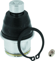 Shiny metal and black rubber lower ball joint from QuadBoss Can-Am Commander ball joint kit