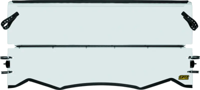 White truck bed cover for Kawasaki KRF800 Teryx using QuadBoss folding windshield