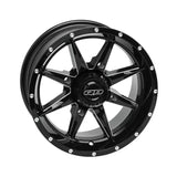 Black aluminum wheel with silver accents for Honda SXS1000 Pioneer SXS1000 Pioneer side kit