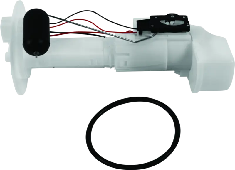 White plastic fuel pump assembly with wiring and gasket for Kawasaki Mule SX steering rack