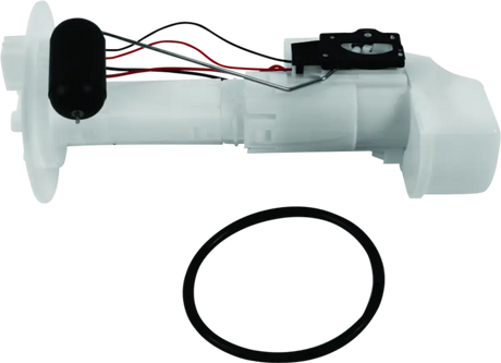 White plastic fuel pump assembly with wiring and gasket for Kawasaki Mule SX steering rack