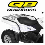 White ATV with silver rack showing Arctic Cat EFI 4x4 fender protector in action