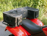 Black ATV cargo bag on QuadBoss Arctic Cat 1000 cooling fan assembly for Arctic Cat ATV