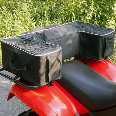 Black ATV cargo bag for Arctic Cat cooling fan assembly on QuadBoss 2012 Arctic Cat 1000