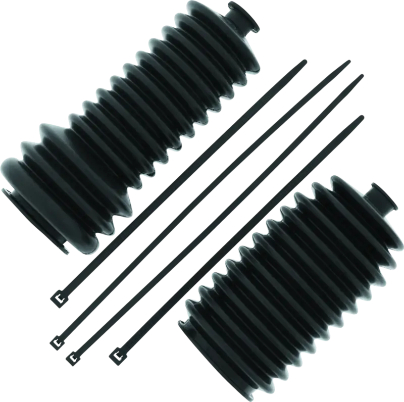 Black corrugated bellows and toothed belt for Can-Am Commander tie rod assembly