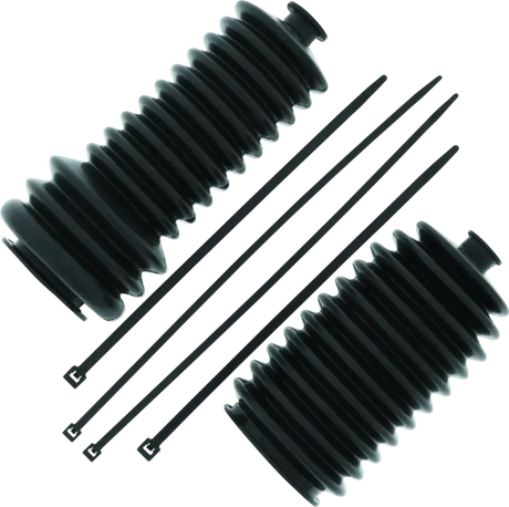 Black corrugated bellows and toothed belt for Can-Am Commander tie rod assembly