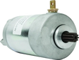 Silver Yamaha YFA-1 Breeze motor starter with splined shaft and brass terminal