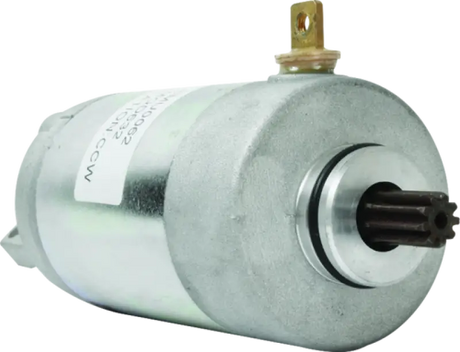 Silver Yamaha YFA-1 Breeze motor starter with splined shaft and brass terminal