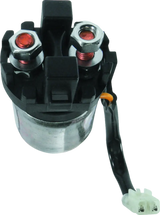 Silver and black starter solenoid with wiring harness for Honda TRX200 FourTrax tie rod assembly