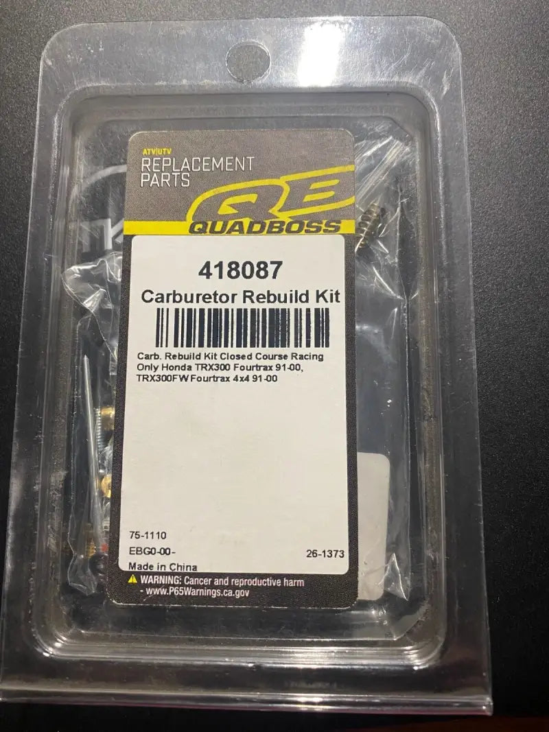 QuadBoss 91-00 Honda TRX300 FourTrax Carburetor Kit - 418087 - Fuel Delivery