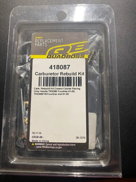 QuadBoss 91-00 Honda TRX300 FourTrax Carburetor Kit - 418087 - Fuel Delivery