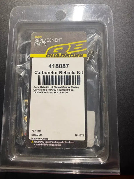 QuadBoss 91-00 Honda TRX300 FourTrax Carburetor Kit - 418087 - Fuel Delivery